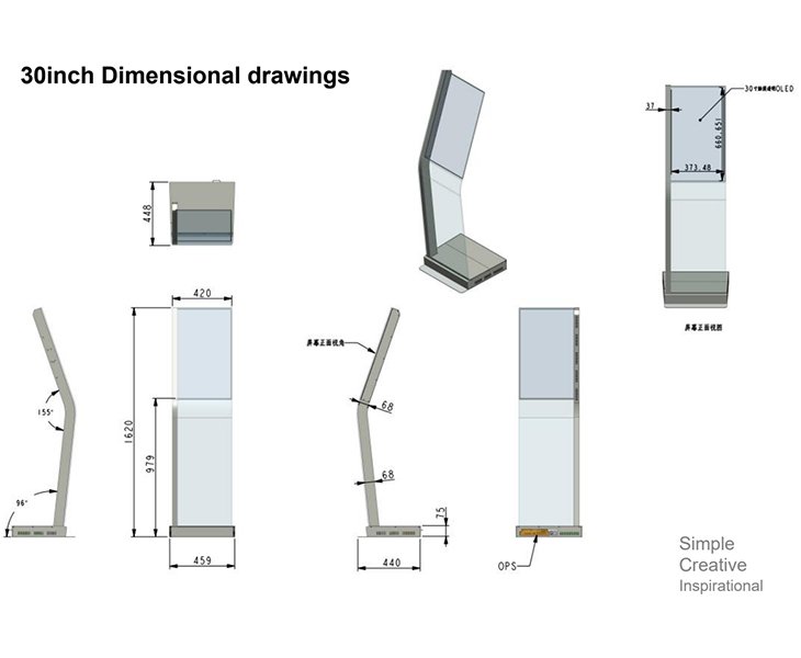 30 inch Dimensional drawings