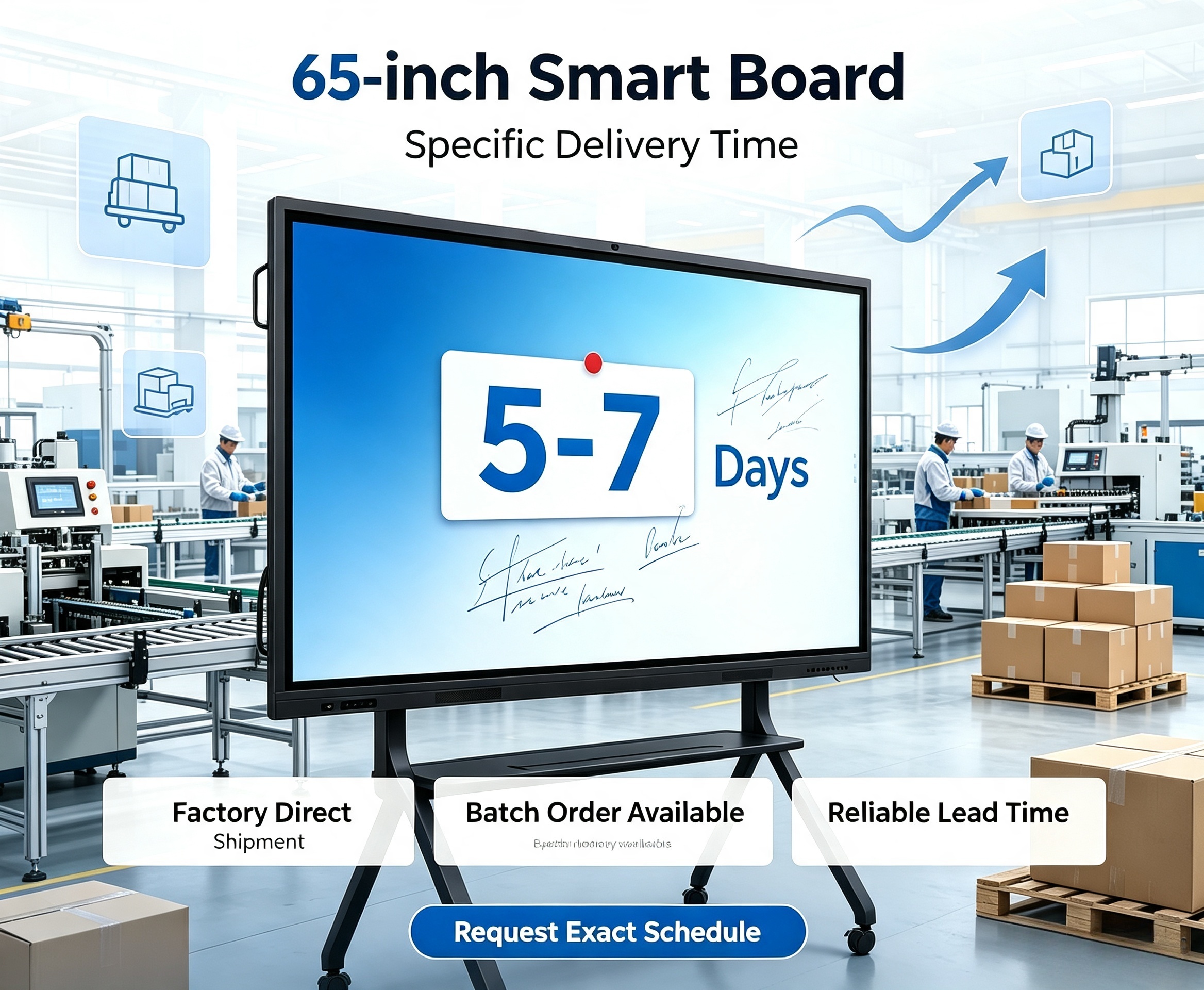 Specific delivery time for 65-inch Smart Boards
